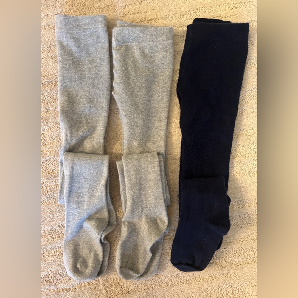 Gap Kids Gray and Black Knit Basic Tights